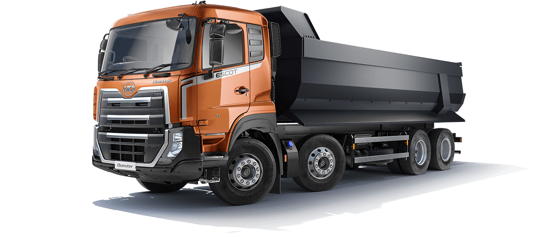 အနီရောင်အရောင်ကြီး dump truck တစ်စီး