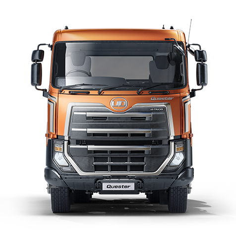 အနီရောင်အကြီးမားသောထရပ်ကားရှေ့မျက်နှာပြင်